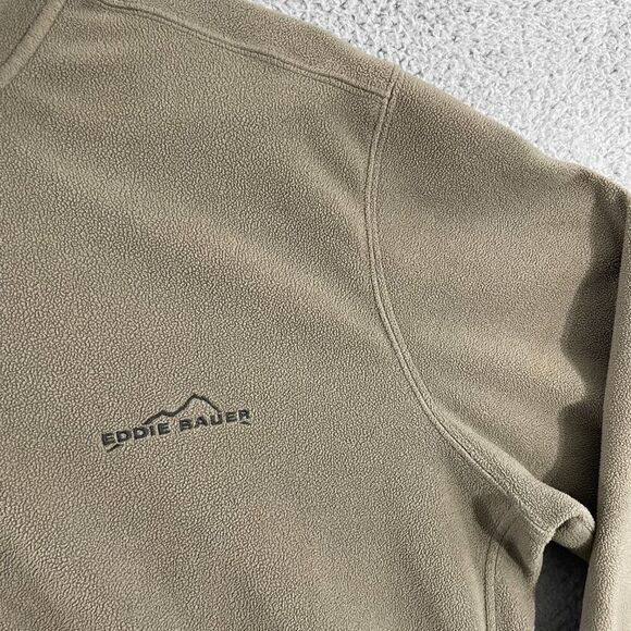 Eddie Bauer 1/4 Zip  Men LT Green Outdoor Hiking Fleece Pullover - Picture 3 of 9